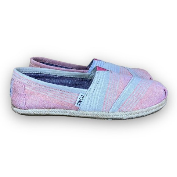 Toms Espadrille Ballet Flats 300314 Summer Stripes Slip On Multicolor Women 6 - Picture 1 of 8